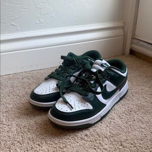 Nike Green and White Sneakers